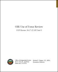 OIR Use of Force Review Cover