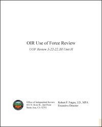 OIR Use of Force Review Cover