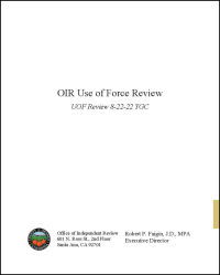 OIR Use of Force Review Cover