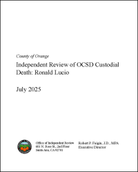Independent Review of Custodial Death Ronald Lucio