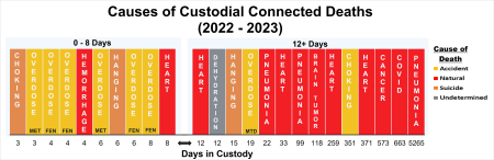 Custodial Connected Death for year 2022 to 2023